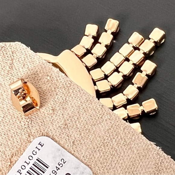 Anthropologie Crystal Fringe Pearl Earrings NWT - Picture 4 of 5